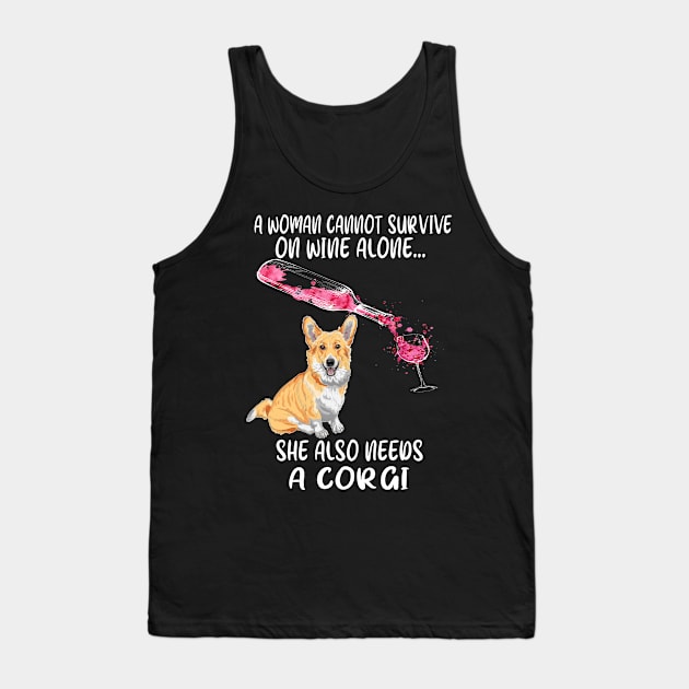 A Woman Cannot Survive On Wine Alone (276) Tank Top by Drakes